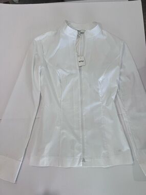 Khy White Zip-Front Fitted Button-Down Shirt